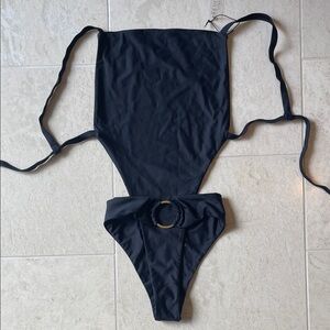 Elegant Black One-Piece Swimsuit